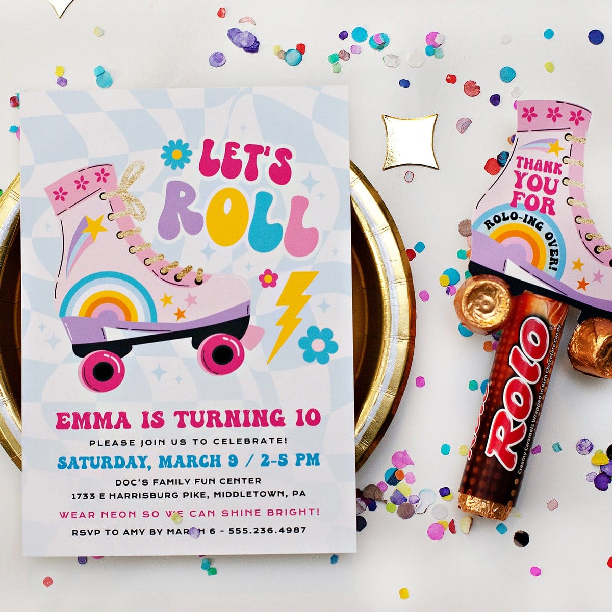 Roller skating party invitation