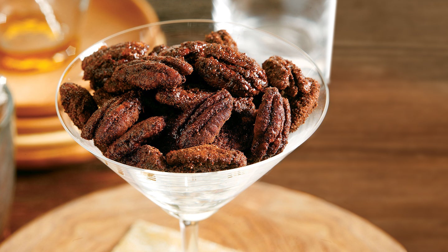 Spicy Cocoa Glazed Pecans