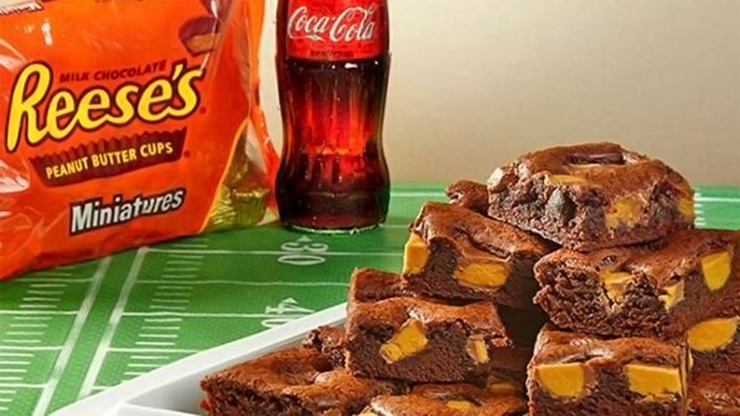 plate of fudgey peanut butter brownies