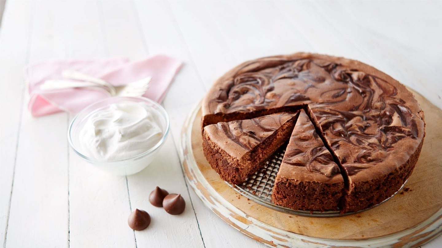 double chocolate dark marbled cheesecake