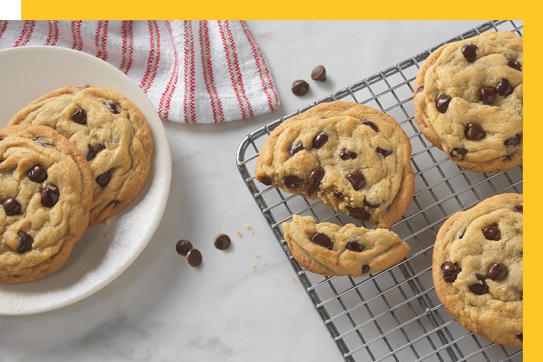 tray of freshly made hersheys milk chocolate chip cookies