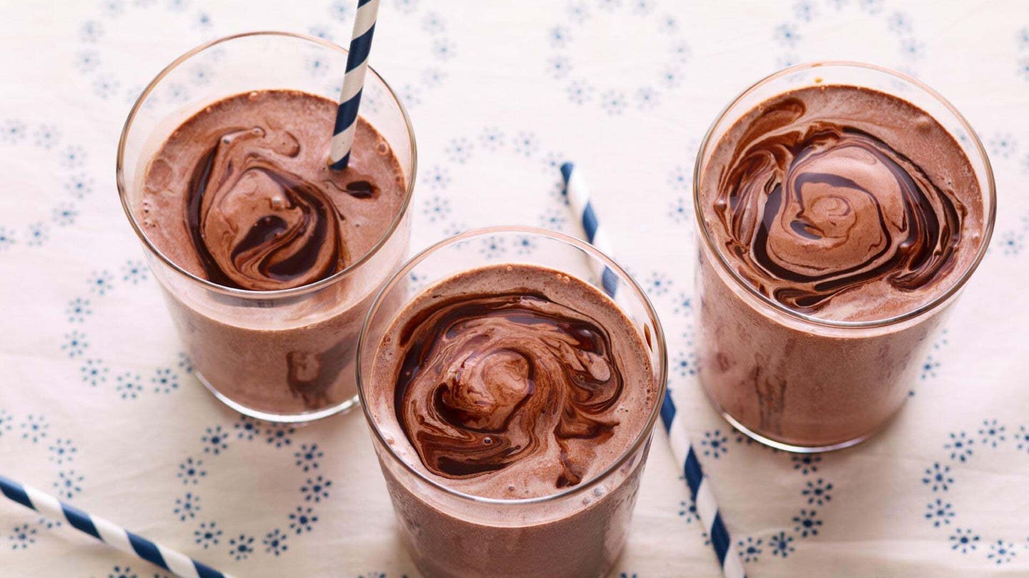 three chocolate milkshakes