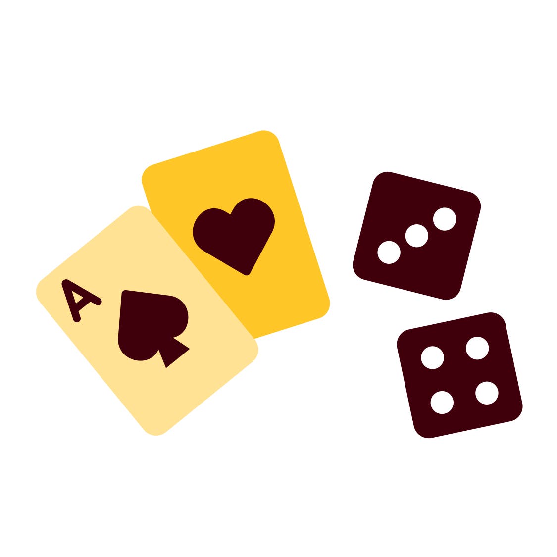 playing cards and dice illustration